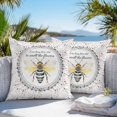 thumbnail image 4 of Outdoor Pillow Cover Busy Bee Set of 2 Waterproof Throw Pillowcases Smell Spring Flower Dot Ring Decorative Patio Furniture Pillows for Couch Garden Indoor & Outdoor Use, 4 of 9