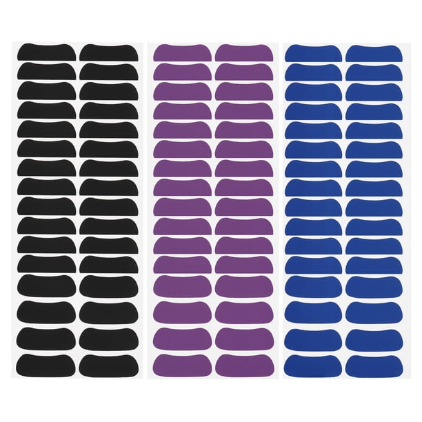 Pegatinas Negras para los Ojos Uxcell, Tiras para Debajo de los Ojos, Pegatinas de Eyeblack Transpirables para Fanáticos del Béisbol en el Día del Juego Negro/Azul/Púrpura