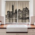 thumbnail image 2 of Ambesonne New York Kitchen Curtains, Manhattan City Night, 55"x45", Sepia Black, 2 of 3