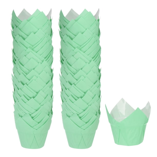 100 Unidades de Moldes para Magdalenas de Papel Estándar, Envoltorios Antiadherentes Desechables para Cumpleaños, Banquetes y Fiestas, Azul