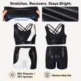 thumbnail image 5 of Girls Gymnastics Leotard 2-Piece Shiny gymnastics outfit with Shorts，Black, 5 of 7