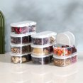 thumbnail image 2 of Bxaolu 6 Pack Divided Storage&nbsp;Tray with Lid, 2 Compartment Box Container for Fridge, Clear Refrigerator Organizer Bins Plastic Condiment Storage Containers, 2 of 9