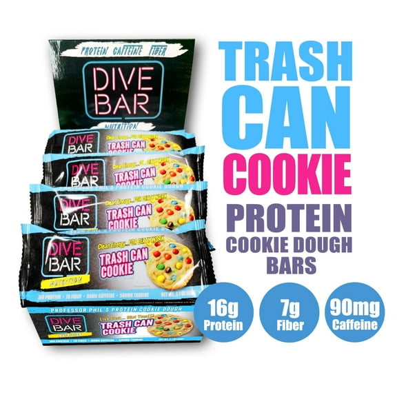 Trash Can Cookie Caffeinated Protein Bar - Dive Bar Nutrition - 6 Pack