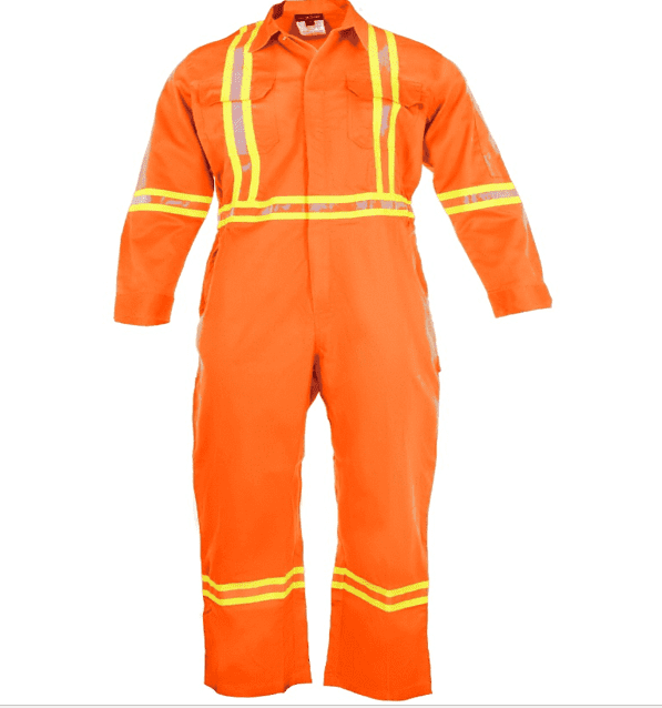 Orange Navy Flame Retardant Anti Static Hi Vis Coverall Boiler Suit in Yellow 