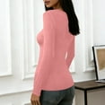thumbnail image 4 of Yijfswar Long Sleeve Shirts for Women V Neck Knit Fitted Fall Tshirts Going Out Tops Casual Basic Tee Tops, 4 of 5
