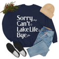 thumbnail image 2 of Funny Sorry Can't Lake Life Bye Sweatshirt Fishing Lake Lover Shirts Gift Navy Large, 2 of 6