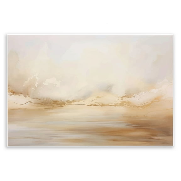 Stupell Industries Neutral Abstract Horizon Line Abstract Painting Unframed Art Print Wall Art, 15 x 10