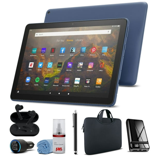 Amazon Fire Hd 10 32gb 10 1 Tablet 21 Denim Bundle With Power Bank Zipper Sleeve Headphones Usb Car Adapter Stylus Screen Cleaner Walmart Com