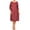 Medium Polka Burgundy, variant on Women's Plus Size Loose Fit Scoop Neck 3/4 Sleeve Polka Dot Patterned A-Line Long Dress