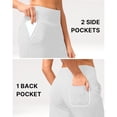 thumbnail image 6 of Only Moment Shorts for Women Polyester,Spandex High Waisted Stretch Ankle Pants for Women Business Casual Travel Athletic Work Yoga Shorts for Wowomen White,M, 6 of 8