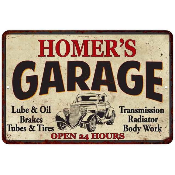 HOMER'S Garage Man Cave Metal Sign Decor 8x12 108120014324