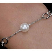 Harry Chad Enterprises 57594 12 mm Womens Pearl Bracelet, White Gold