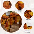 thumbnail image 5 of Orange Pumpkins Fall Table Cloth Waterproof Tablecloths, Maple Leaves Thanksgiving Botanical Tablecloth Dining Table Cover for Kitchen Party Tabletop Outdoor, Rectangle Tablecloth 60x84 Inch, 5 of 9