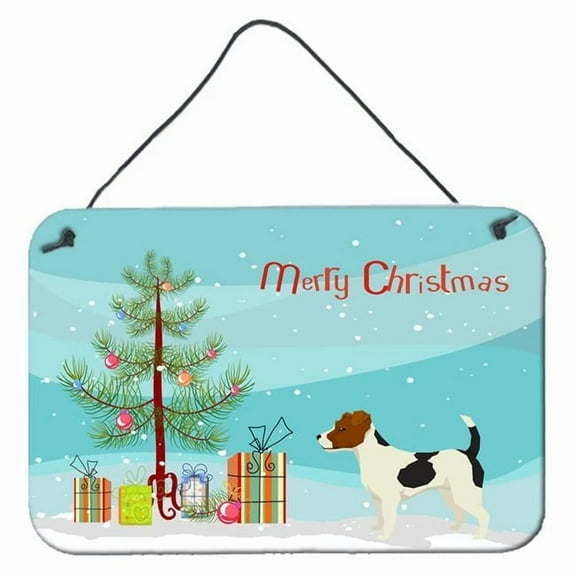 Carolines Treasures CK3547DS812 Jack Russell Terrier Christmas Tree Wall or Door Hanging Prints 8x12 multicolor
