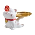 thumbnail image 4 of Bandeja de almacenamiento Macarena Estatua de gato Blanco, 4 of 8