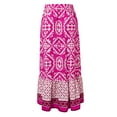 thumbnail image 2 of Gibobby faldas largas de mujer casuales Falda larga de flores bohemias para mujer, cintura alta elástica con bolsillos y cinturón, falda larga, falda plisada, falda de playa,(Rosa, M), 2 of 5