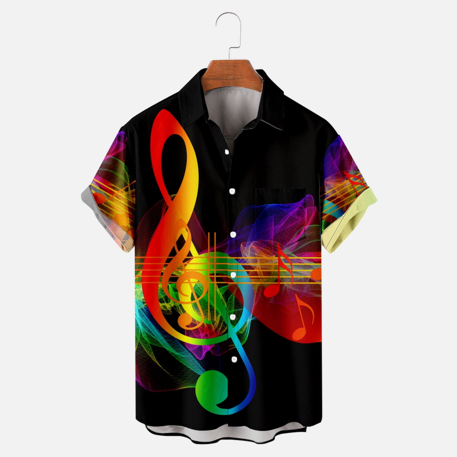 Men Music Festival Shirts Vintage Graphic Button down Shirts Classic