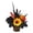Halloween Artificial Pumpkin Tabletop Ornamnet #5, variant on Halloween Artificial Pumpkin Tabletop Ornamnet, Woven Pot Arrangement with Black Maple Leaves Sunflowers and Berries for Spooky Fall Centerpiece Display, Festive Home Accent