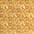 thumbnail image 1 of Autumn Fabric by the Yard, Fall Season Foliage Pattern with Warm Colored Background Leaf Silhouettes, Decorative Upholstery Fabric for Chairs & Home Accents, Marigold Orange White by Ambesonne, 1 of 4