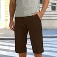 thumbnail image 2 of Afuyipoi Men’s Summer Capris Shorts, Casual Work Pants Cargo Pockets 7/8 Length Cropped Trousers Brown Size 2XL, 2 of 10