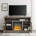 thumbnail image 3 of 58" Classic MDF & Glass Door Highboy Fireplace TV Stand - Gray Wash, 3 of 10