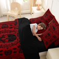 thumbnail image 5 of Homewish Goth Sugar Skull 7-Piece King Bedding,Baroque Damask Flowers King Bed in a Bag,Halloween Bed Set,Black Reversible, 5 of 8