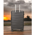 thumbnail image 2 of TRAVLR 100 % PP Résistant aux Chocs Léger Extensible 24 Pouces Valise de Soute à Roulettes Noir., 2 of 7