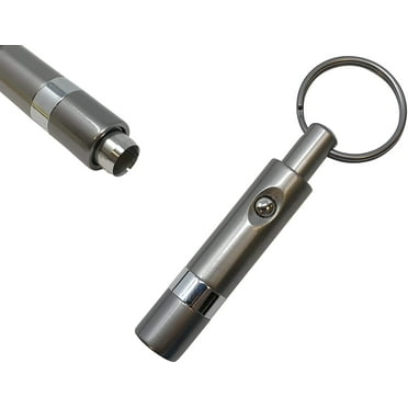 Prestige Import Group - Push Button Retractable Cigar Punch Cutter with Key Chain - Color: Gun Metal Gray