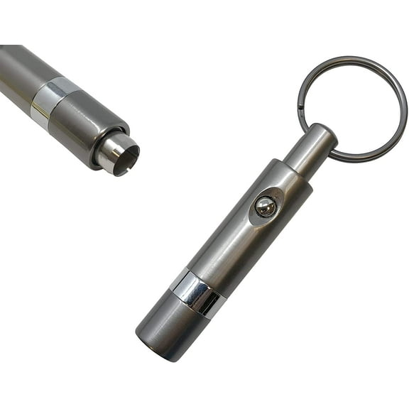Prestige Import Group - Push Button Retractable Cigar Punch Cutter with Key Chain - Color: Gun Metal Gray