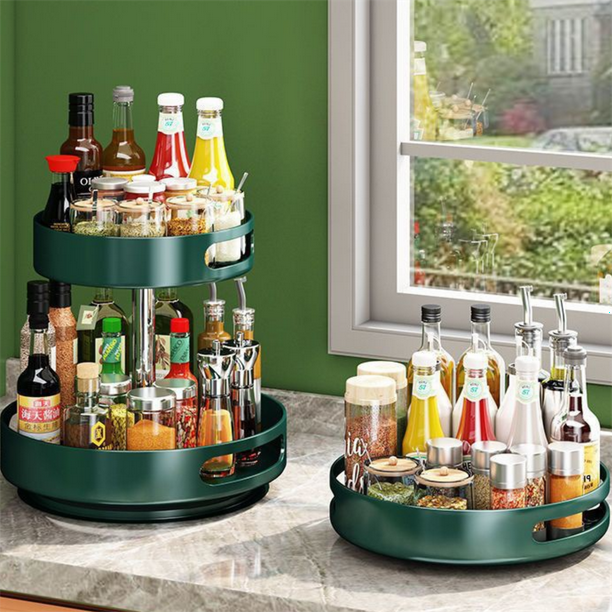 Holocky Liftable Rotating Spice Rack Kitchen Round Seasoning Storage Rack,  White - Walmart Business Supplies