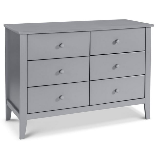 Carter's By DaVinci Morgan Commode Double en Bois à 6 Tiroirs, Gris