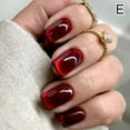 thumbnail image 4 of 24 Pcs/set 3D Cat Eye Fake Nails Shimmer Solid Color Nails Press False French Full Nails, 4 of 8