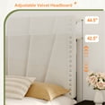 thumbnail image 4 of Romorgniz King Size Bed Frame with Underbed Storage Upholstered Bed Frame with Adjustable Headboard Platform Bed Frame with LED Light & Charge Station ,Beige, 4 of 8