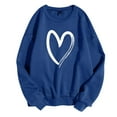thumbnail image 2 of Blue Sweatshirt for Women Fashion Women's Warm Sweatshirt Casual Long Sleeve O Neck Soft Love Heart Printed Shirt Ladies Winter Sweatshirts Tops Women Fall Clothes, 2 of 5