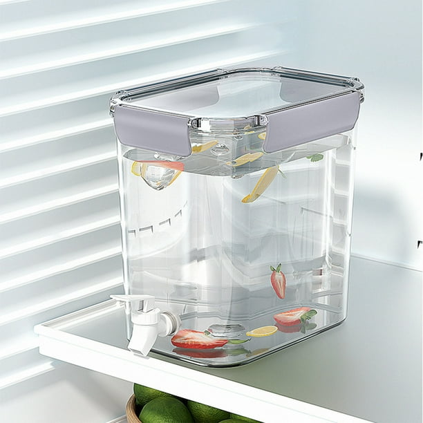Jarra dispensadora de agua fría con grifo | Infusor de frutas y té | Jarra para limonada y bebidas para el refrigerador, ideal para fiestas en casa