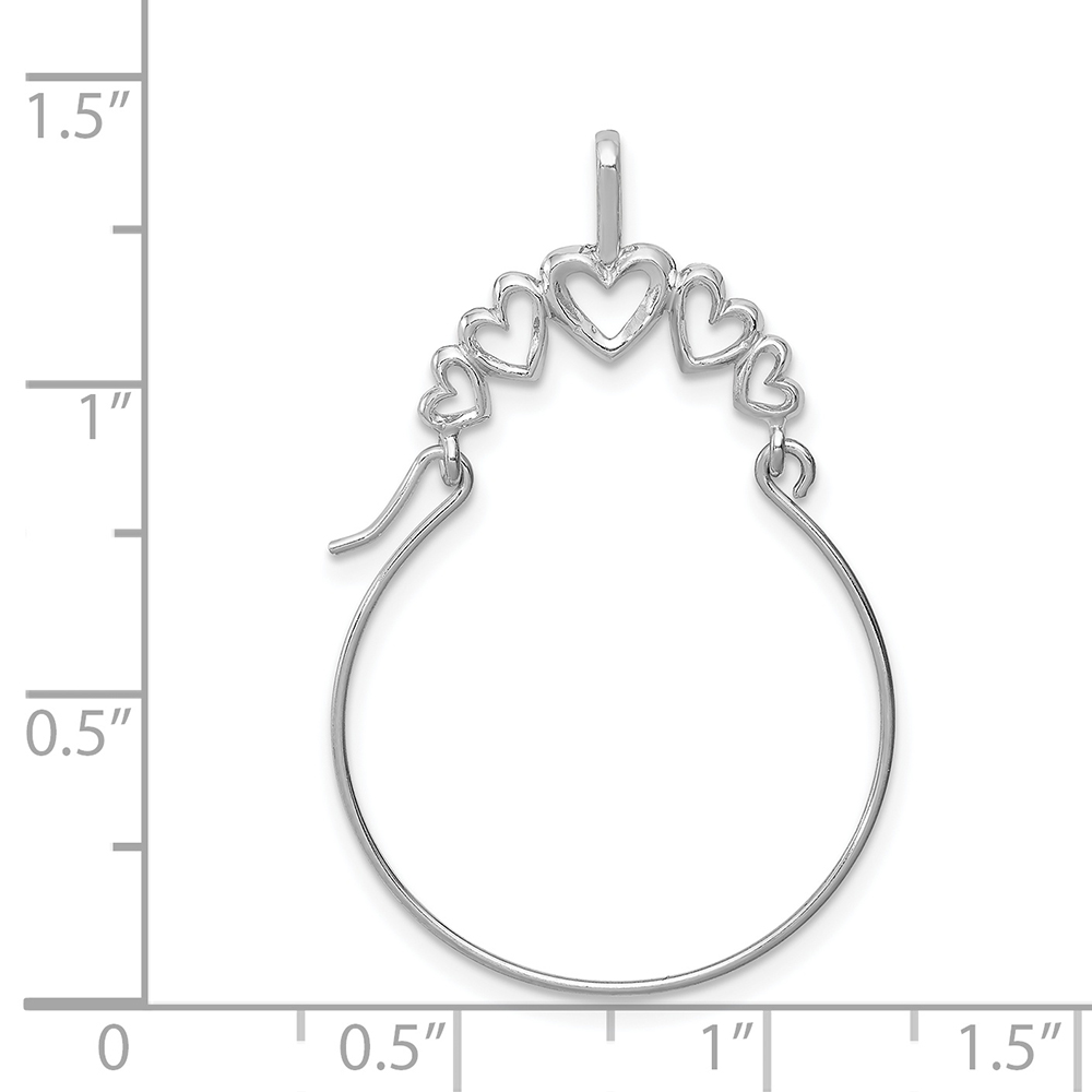 FJC Finejewelers 14k White Gold Five Hearts Charm Holdercut-out