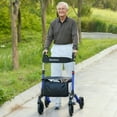 thumbnail image 3 of MaxKare Déambulateur à Roulettes avec Roues Tout-Terrain de 8”, Poignée Réglable à 8 Niveaux, Déambulateur Pliable pour Aînés avec Siège et Dossier, jusqu'à 300 Lb, Bleu, 3 of 12