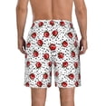 thumbnail image 3 of Kdxio Red Ladybugs On Black Dotted Pattern Mens Casual Shorts - Drawstring Summer Beach Sports Shorts for Men, 3 of 5