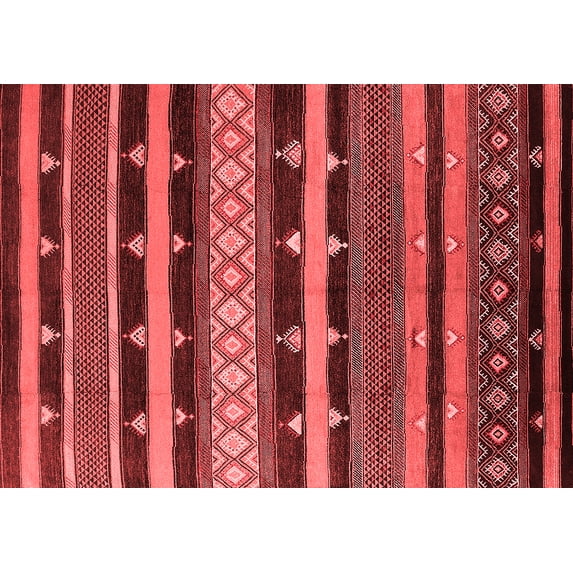 Ahgly Company Indoor Rectangle Solid Red Modern Area Rugs, 4' x 6'