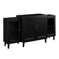 thumbnail image 3 of Walker Edison Parker Four-Door Tiered Sideboard, Black, 3 of 7