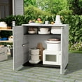 thumbnail image 6 of HOMSPARK Indoor/Outdoor Storage Cabinet with Doors, 34”x15”x34” HDPE Plastic Storage Box for Bedroom, Bathroom, Living Room, Balcony, Multi-Purpose for Daily Tools, White, 6 of 14