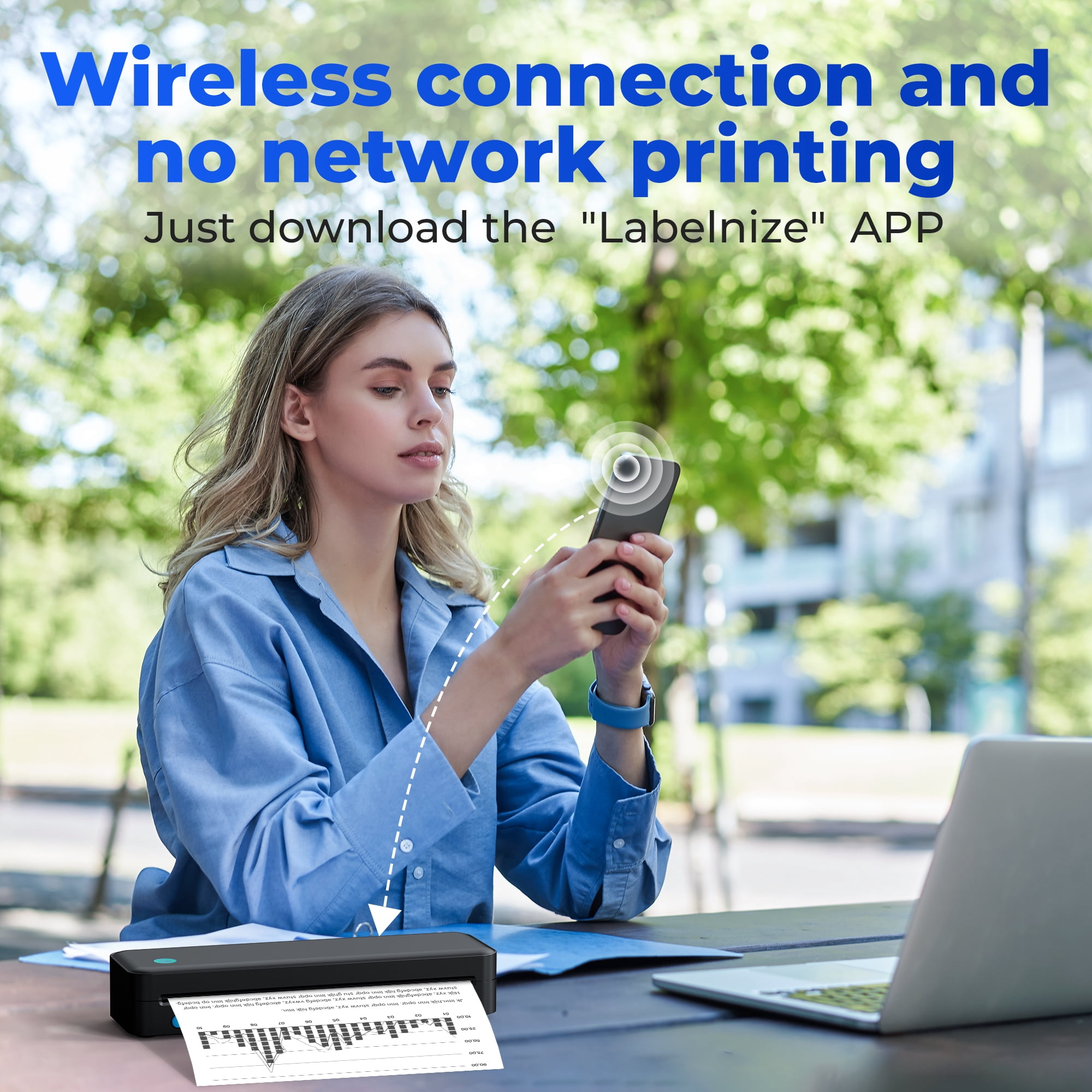 CHIVALZ Portable Printers for Travel, Support & 8.5"x11" US Letter Size, for Home Use Suitable for Phone & PC