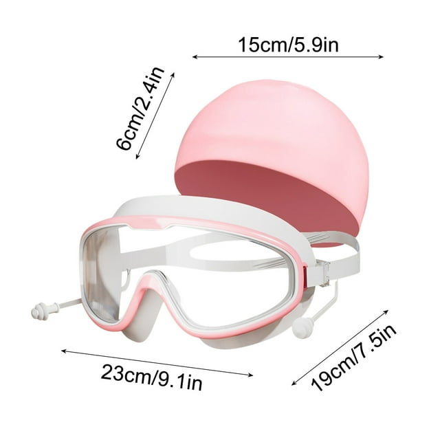 Goggles Adult Swimming Adult Large Frame Swimming Goggles High Definition Swimming Goggles Swimming Cap Piece Earplugs Sports Equipment Earplugs for Swimming