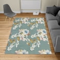 thumbnail image 2 of Floral Turkish Area Rug, Watercolor Shabby Form Nature Petals in Soft Tones Picture, Soft Carpet for Living Room Decor with Distressed Look, 6.6' X 9.6', Cadet Blue, by Ambesonne, 2 of 4
