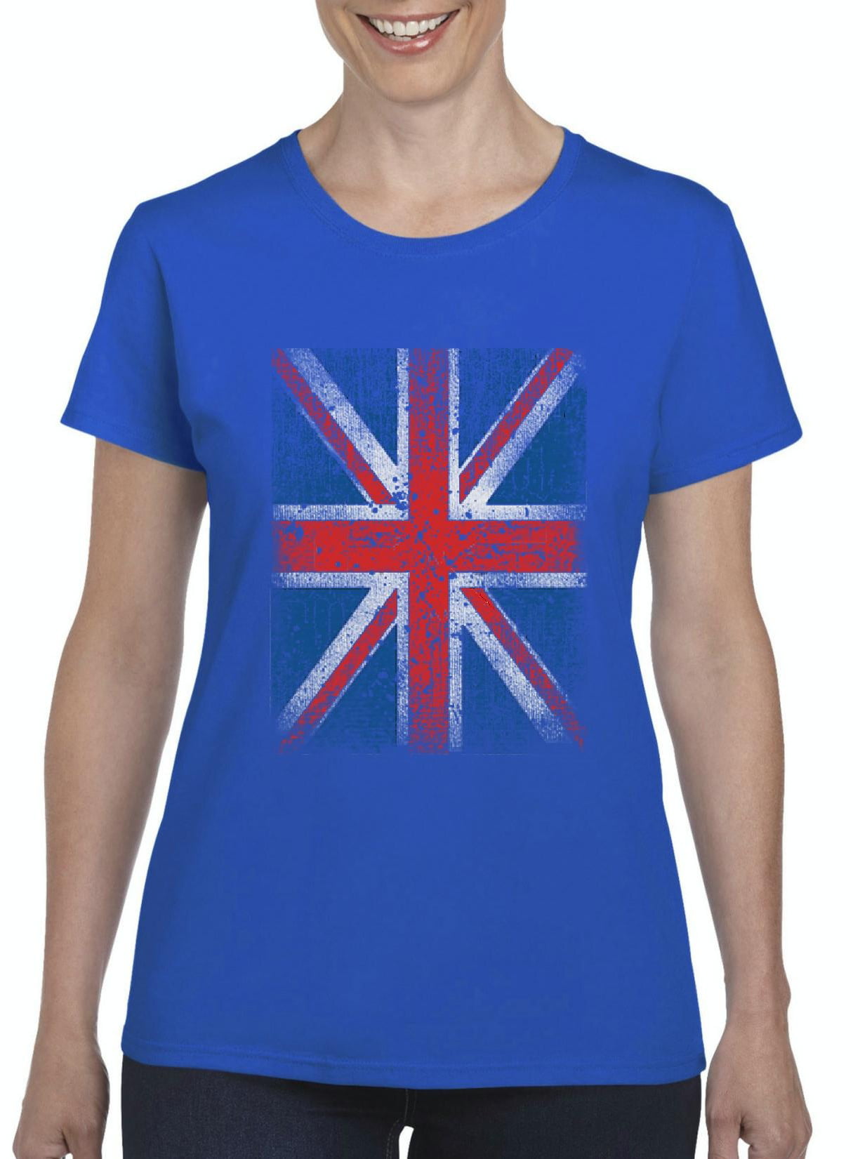 IWPF - Womens Union Jack British Flag Short Sleeve T-Shirt - Walmart ...