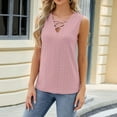 thumbnail image 4 of UYISJ Summer Tops for Women Sleeveless Criss Cross Casual Tank Tops Solid Color Shirt Basic Blouse, 4 of 6