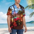 thumbnail image 3 of Susaid Tropical Beach Candlelight Print Short Sleeve Shirts Button Down Casual Shirts Summer Beach Aloha Button Down Short Sleeve for Men ,Small, 3 of 7