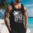 thumbnail image 2 of Gifts for Men! LINGLANG Mens Lightweight Sleeveless Tank Top Palm Tree Graphic Hawaiian Style, 2 of 4