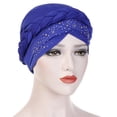 thumbnail image 1 of Womens Elastic Solid Color Comfortable Flat Hat Beaded Flower Hair Cap, 1 of 3