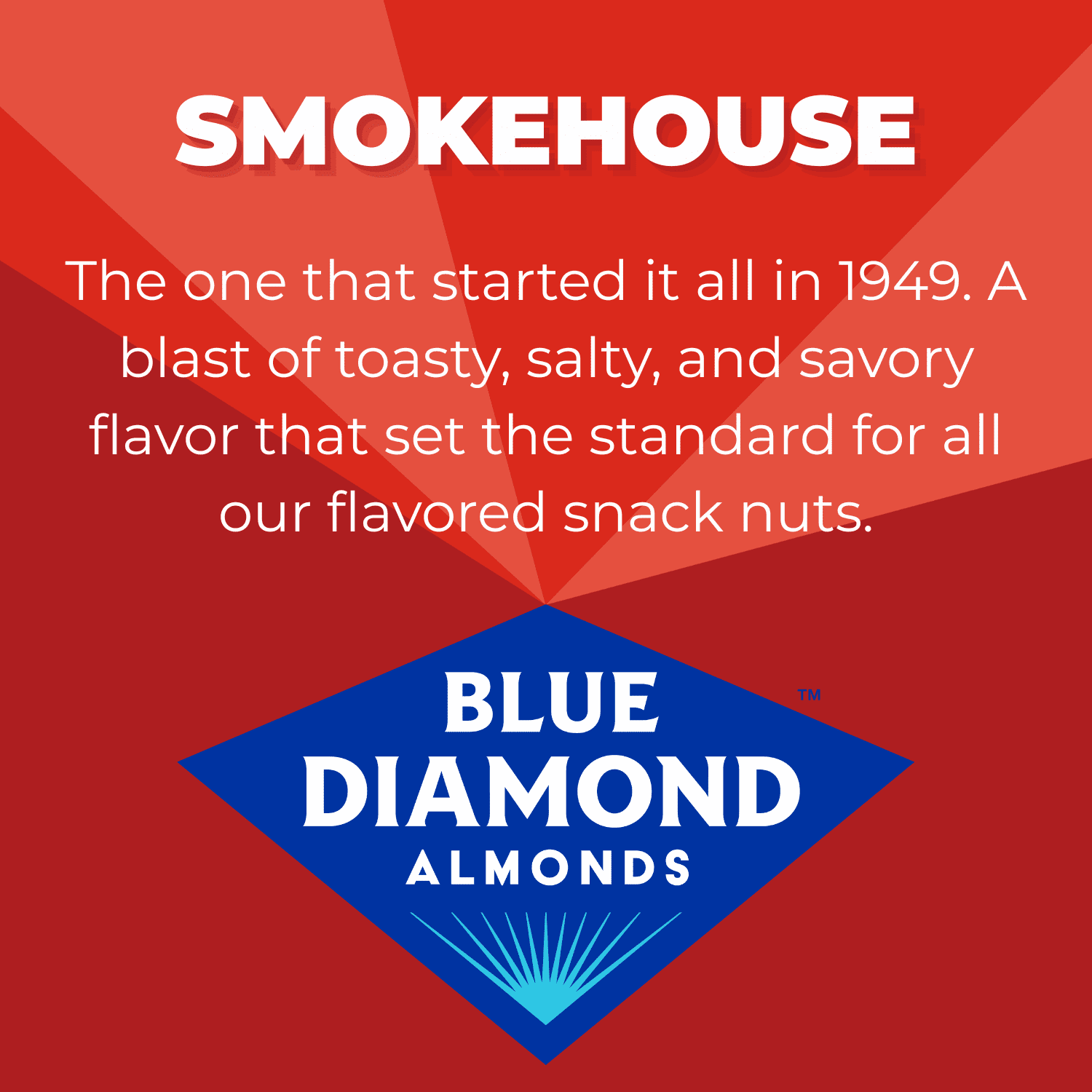 (6 pack) Blue Diamond Almonds, Smokehouse Flavored Snack Nuts for Healthy Snacking, Lunch, On-the-go, 25 oz.